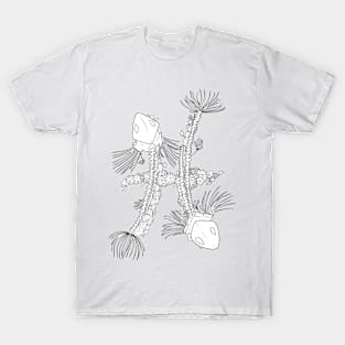 Pisces Skeleton - Black and White T-Shirt